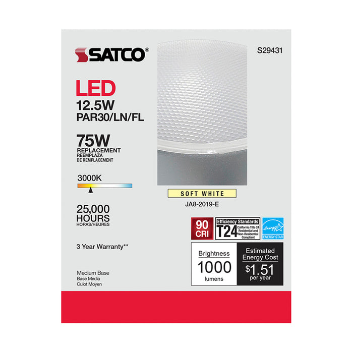 SATCO/NUVO 12.5W PAR30LN LED 3000K 40 Degree Beam Angle Medium Base 120V (S29431)