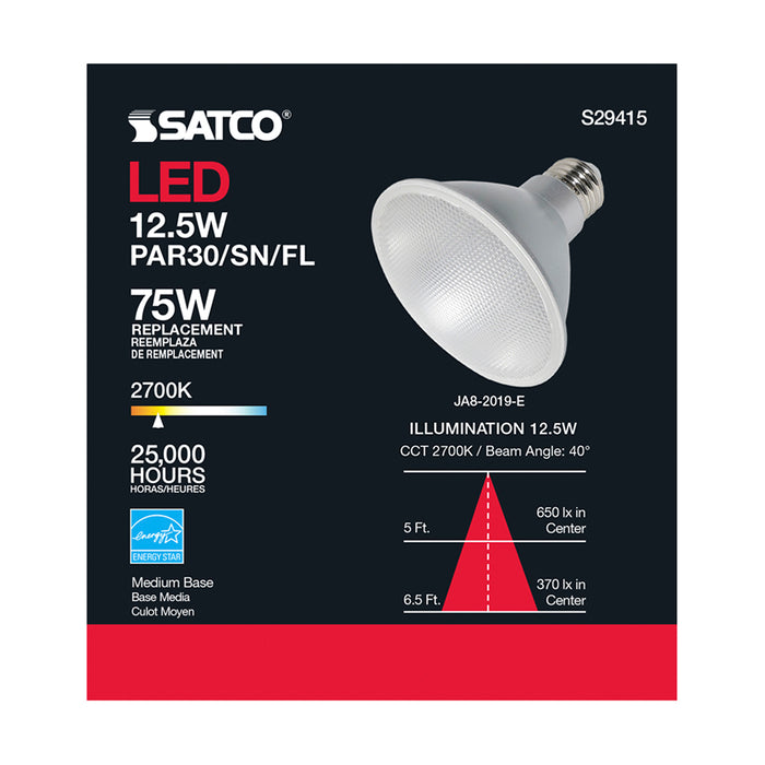 SATCO/NUVO 12.5W PAR30SN LED 2700K 40 Degree Beam Angle Medium Base 120V (S29415)