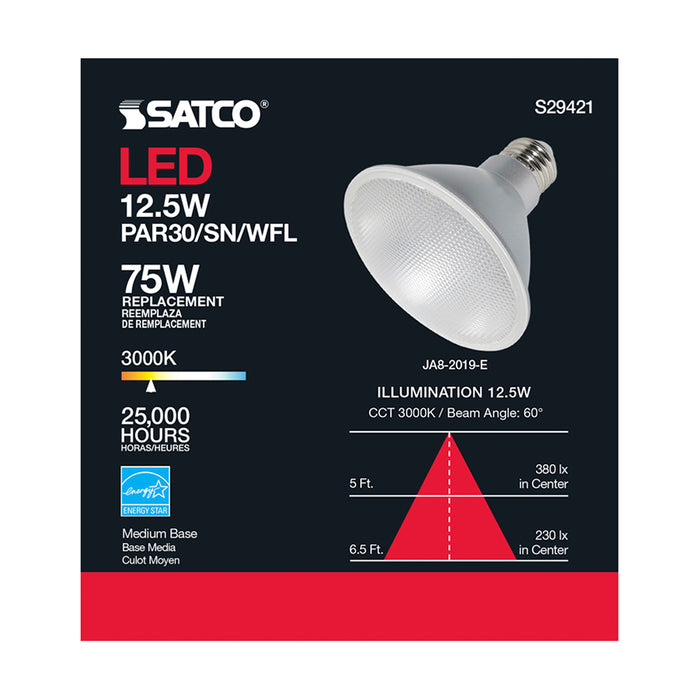 SATCO/NUVO 12.5W PAR30SN LED 3000K 60 Degree Beam Angle Medium Base 120V (S29421)