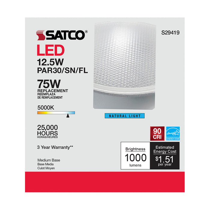 SATCO/NUVO 12.5W PAR30SN LED 5000K 40 Degree Beam Angle Medium Base 120V (S29419)