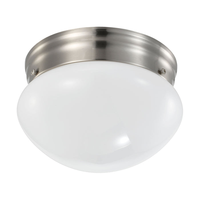 SATCO/NUVO 12W 7 Inch LED Flush Mount Fixture 3000K Dimmable Brushed Nickel Frosted Glass (62-1564)