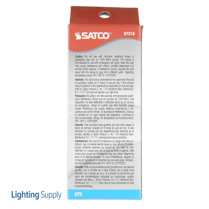 SATCO/NUVO 13T2/41 13W Miniature Spiral Compact Fluorescent 4100K 82 CRI Medium Base 120V (S7218)