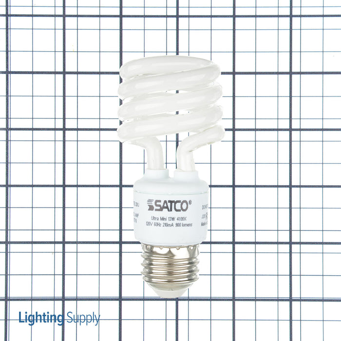 SATCO/NUVO 13T2/41 13W Miniature Spiral Compact Fluorescent 4100K 82 CRI Medium Base 120V (S7218)
