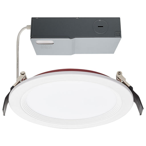 SATCO/NUVO 13W LED Fire Rated 6 Inch Direct Wire Downlight Round Stepped Baffle CCT Selectable 2700K/3000K/3500K/4000K/5000K 120V Dimmable Remote Driver White (S11867)