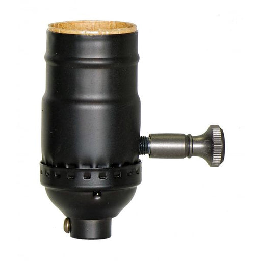 SATCO/NUVO 150W Full Range Turn Knob Dimmer Socket 1/8 IPS 3 Piece Stamped Solid Brass Dark Antique Brass Finish 120V (80-2416)