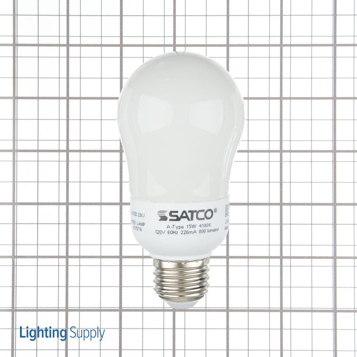SATCO/NUVO 15A19/41 15W A19 Compact Fluorescent 4100K 82 CRI Medium Base 120V (S7292)
