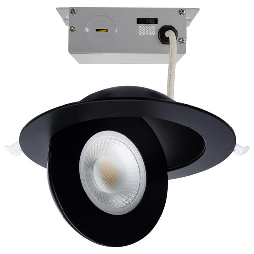 SATCO/NUVO 15W CCT Selectable LED Direct Wire Downlight Gimbaled 6 Inch Round Remote Driver Black (S11862)