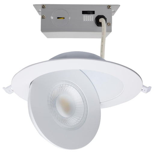 SATCO/NUVO 15W CCT Selectable LED Direct Wire Downlight Gimbaled 6 Inch Round Remote Driver White (S11860)