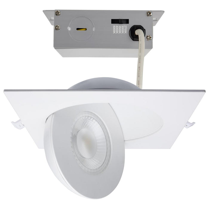 SATCO/NUVO 15W CCT Selectable LED Direct Wire Downlight Gimbaled 6 Inch Square Remote Driver White (S11861)