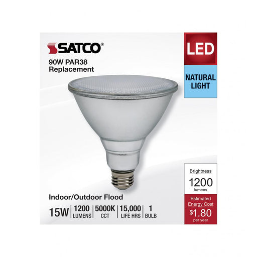 SATCO/NUVO 15W PAR38 LED 5000K Medium Base 120-277V 90 CRI (S11488)