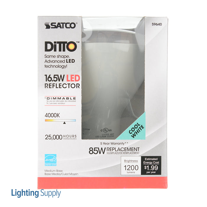 SATCO/NUVO Ditto 16.5BR40/LED/4000K/1200L/120V 16.5W LED BR40 4000K 103 Degree Beam Spread Medium Base 120V Dimmable (S9640)