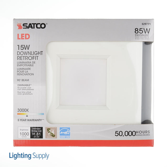 SATCO/NUVO 16WLED/5-6/SQ/30K/120V 16W LED Downlight Retrofit 5-6 Inch Square Shape 3000K 120V (S9771)