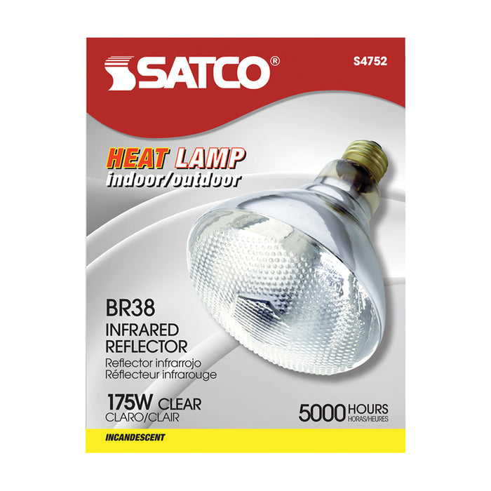 SATCO/NUVO 175BR38/HC 175W BR38 Incandescent Clear Heat 5000 Hours Medium Base 120V 2700K (S4752)