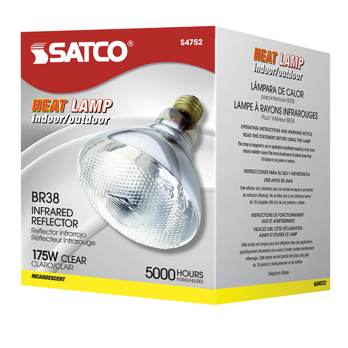 SATCO/NUVO 175BR38/HC 175W BR38 Incandescent Clear Heat 5000 Hours Medium Base 120V 2700K (S4752)