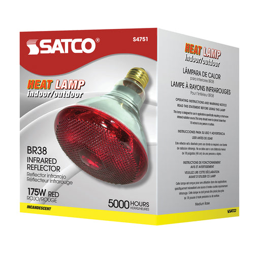SATCO/NUVO 175BR38/HR 175W BR38 Incandescent Red Heat 5000 Hours Medium Base 120V (S4751)