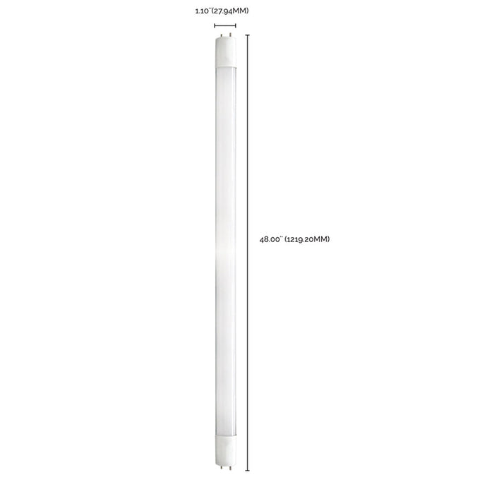 SATCO/NUVO 17W T8 LED 4 Foot 3000K Medium Bi-Pin Base 50000 Hours 2100Lm Type B Ballast Bypass Single Or Double Ended Wiring (S39904)