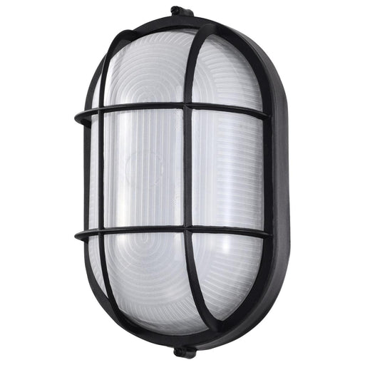 SATCO/NUVO 18.5W LED Oval Bulk Head Outdoor Fixture 1100Lm 90 CRI 120V 3000K Black Finish - White Glass (62-1391)