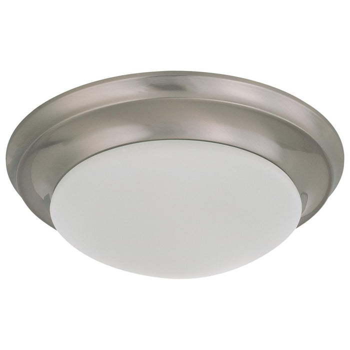 SATCO/NUVO 18W Flush Mount Twist And Lock Fixture LED 12 Inch Brushed Nickel Finish Frosted Glass 1500Lm 3000K 90 CRI (62-686)