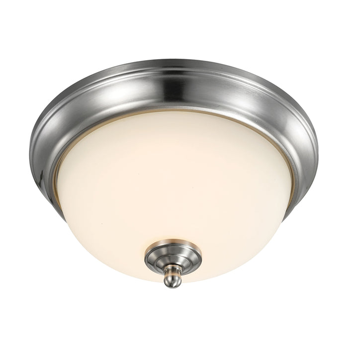 SATCO/NUVO 19W 11 Inch LED Flush Mount Fixture 3000K Dimmable Brushed Nickel Frosted Glass (62-1562)
