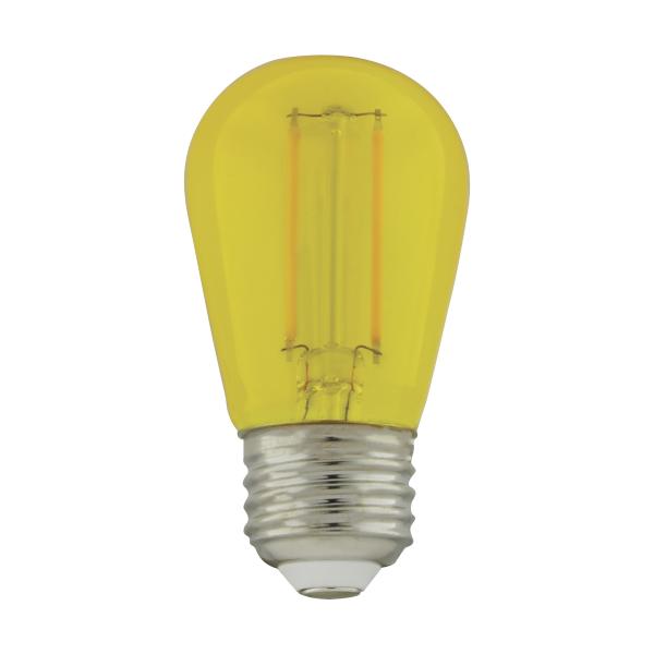 SATCO/NUVO 1W S14 LED Filament Yellow Transparent Glass Bulb E26 Base 120V Non-Dimmable Pack Of 4 (S8025)