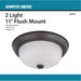 SATCO/NUVO 2-Light 11 Inch Flush Mount With Frosted White Glass Color Retail Packaging (60-6010)