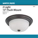 SATCO/NUVO 2-Light 13 Inch Flush Mount With Frosted White Glass Color Retail Packaging (60-6011)