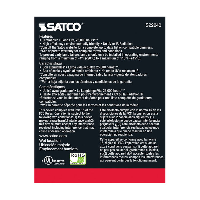 SATCO/NUVO 20.5W PAR30 High Lumen LED Long Neck 2700K Medium Base 120V (S22240)