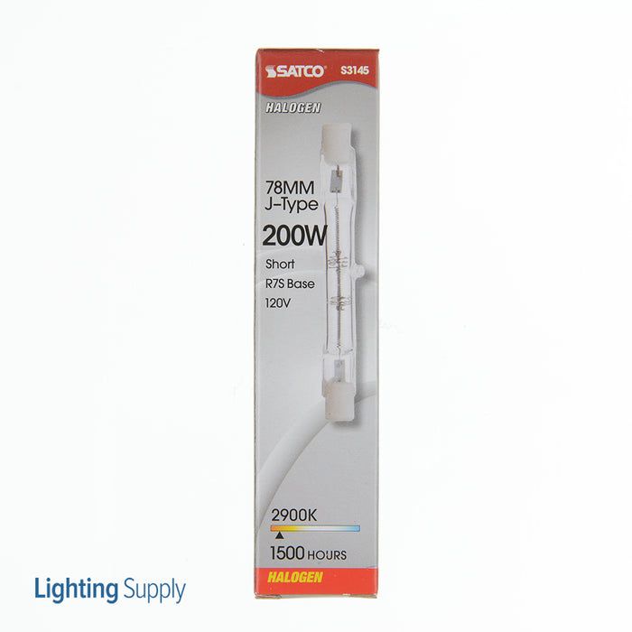 SATCO/NUVO 200T3Q/CL/78MM 200W Halogen T3 Clear 1500 Hours 3400Lm Double Ended Base 78Mm 120V 2900K (S3145)