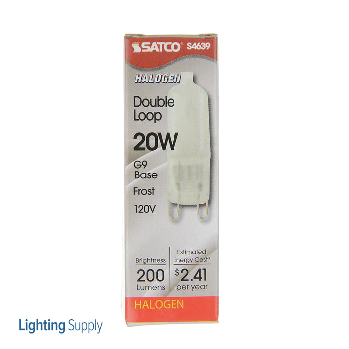 SATCO/NUVO 20T4/G9/FR 20W Halogen T4 Frosted 2000 Hours 200Lm Double Loop Base 120V 2900K (S4639)