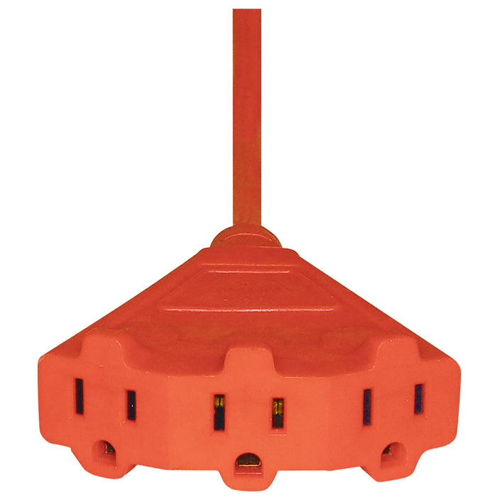 SATCO/NUVO 25 Foot 3 Wire 3 Fan Outlet Extension Cord 16-3 SJT Orange 13A-125V 1625W (93-5053)