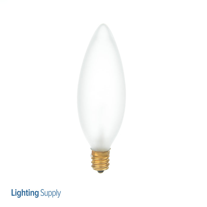 SATCO/NUVO 25W BA9 1/2 Incandescent Frost 1500 Hours 212Lm Candelabra Base 120V (S3285)