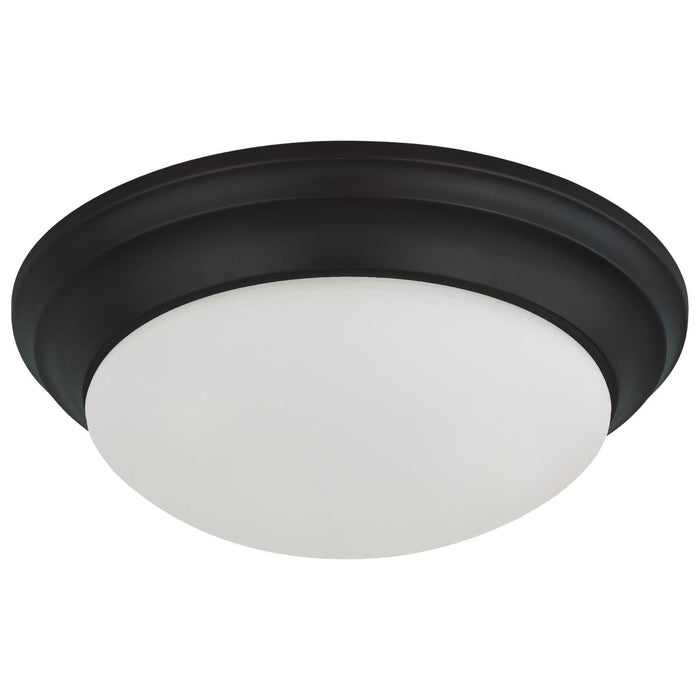 SATCO/NUVO 25W Flush Mount Twist And Lock Fixture LED 14 Inch Matte Black Finish Frosted Glass 2100Lm 3000K 90 CRI (62-689)