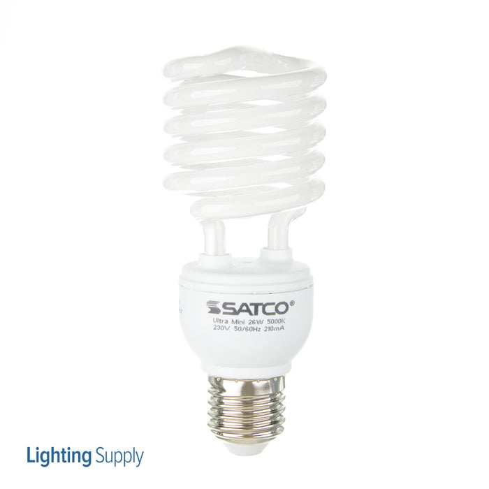 SATCO/NUVO 26W Miniature Spiral Compact Fluorescent 5000K 82 CRI Medium Base 230V (S7414)