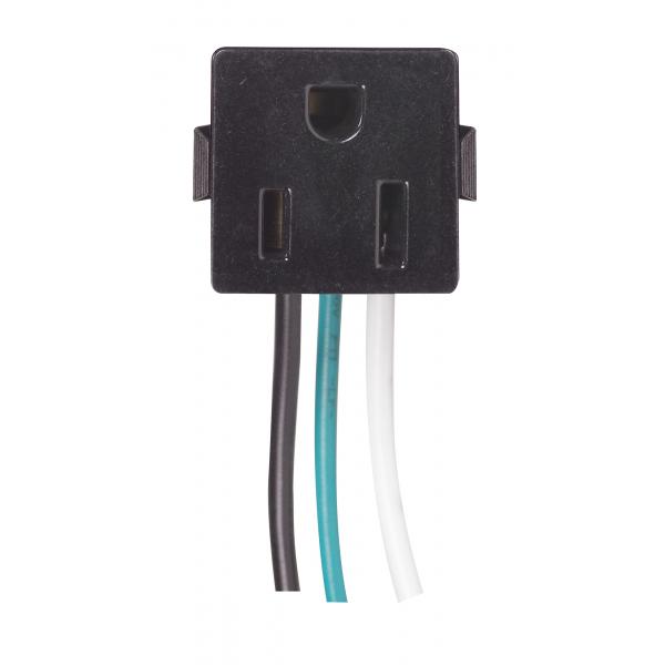 SATCO/NUVO 3 Wire Black Snap-In Receptacle (80-2351)