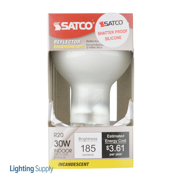 SATCO/NUVO 30W R20 Incandescent Frost 2000 Hours 185Lm Medium Base 120V Shatterproof (S3210-TF)