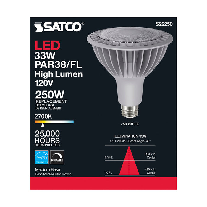SATCO/NUVO 33W PAR38 High Lumen LED 2700K Medium Base 120V (S22250)