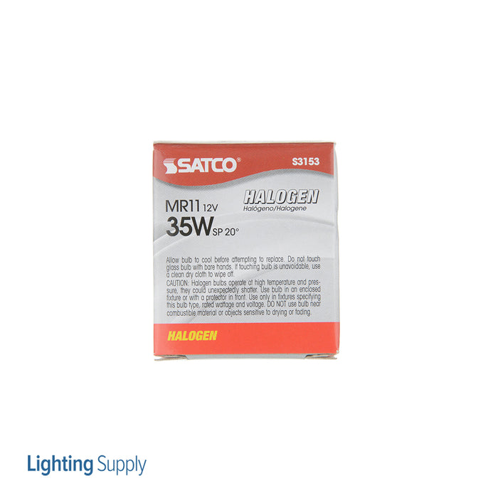 SATCO/NUVO 35MR11/SP 35W Halogen MR11 FTF 2000 Hours Subminiature 2 Pin Base 12V 2900K (S3153)