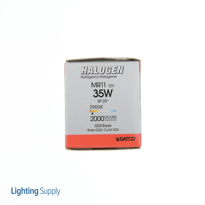 SATCO/NUVO 35MR11/SP 35W Halogen MR11 FTF 2000 Hours Subminiature 2 Pin Base 12V 2900K (S3153)