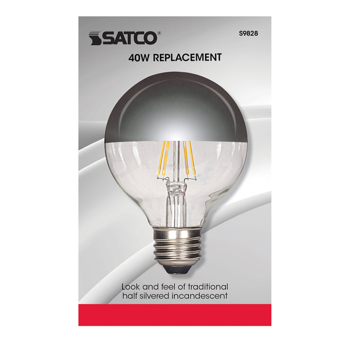 SATCO/NUVO 4.5G25/SLV/LED/E26/27K/120V 4.5W G25 LED Silver Crown Medium Base 2700K 430Lm 120V (S9828)