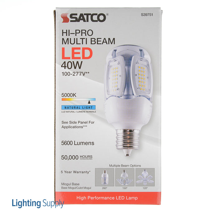 SATCO/NUVO 40W LED HID Replacement 5000K Mogul Extended Base Adjustable Beam Angle 100-277V (S39751)