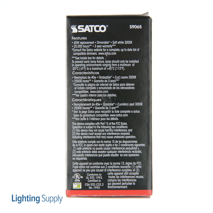 SATCO/NUVO 5.5A15/LED/3000K/E17/120V 5.5W A15 LED 3000K E17 Intermediate Base 230 Degree Beam Spread 120V (S9065)