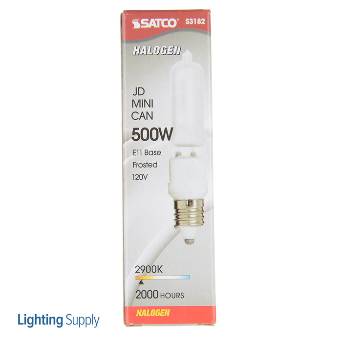 SATCO/NUVO 500Q/F 500W Halogen T4 Frosted 2000 Hours 7650Lm Miniature Candelabra Base 120V 2900K (S3182)