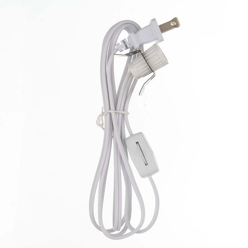 SATCO/NUVO 6 Foot #18 SPT-1 White Cord Switch And Plug Switch 17 Inch From Socket (80-1782)