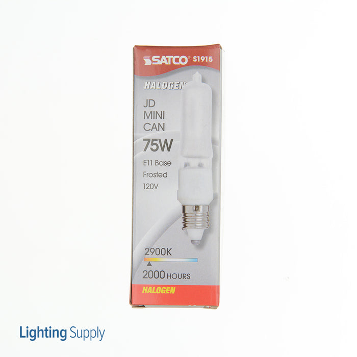 SATCO/NUVO 75Q/F/MC 75W Halogen T4 Frosted 2000 Hours 1125Lm Miniature Candelabra Base 120V 2900K (S1915)