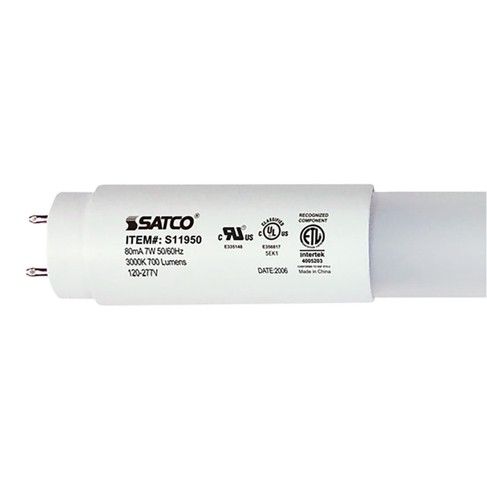 SATCO/NUVO 7W 18 Inch T8 Linear LED Medium Bi-Pin G13Base 3000K 50000 Hours 700Lm Type B Ballast Bypass (S11950)