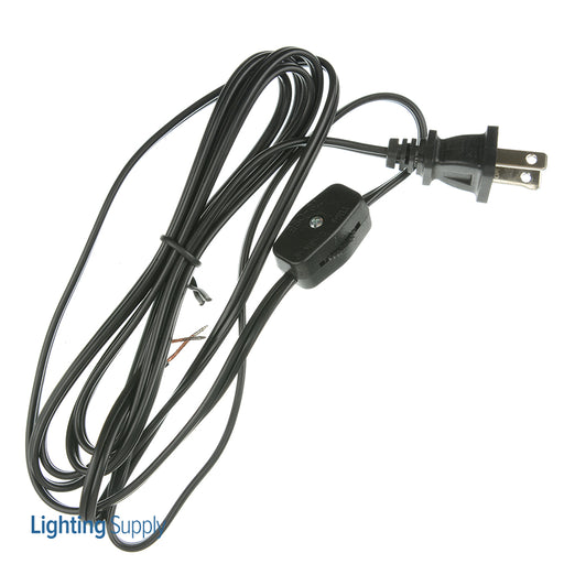 SATCO/NUVO 8 Foot Cord Sets With Line Switches Molded Plug Tinned Tips 3/4 Inch Strip 2 Inch Slit Switch 24 Inch From Free End 36 Inch Hank-200 Carton (90-1583)