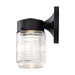 SATCO/NUVO 8W 1-Light Porch Wall Mason Jar Fixture 3000K Black Finish With Clear Glass (62-1573)