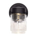 SATCO/NUVO 8W 1-Light Porch Wall Mason Jar Fixture 3000K Black Finish With Clear Glass (62-1573)