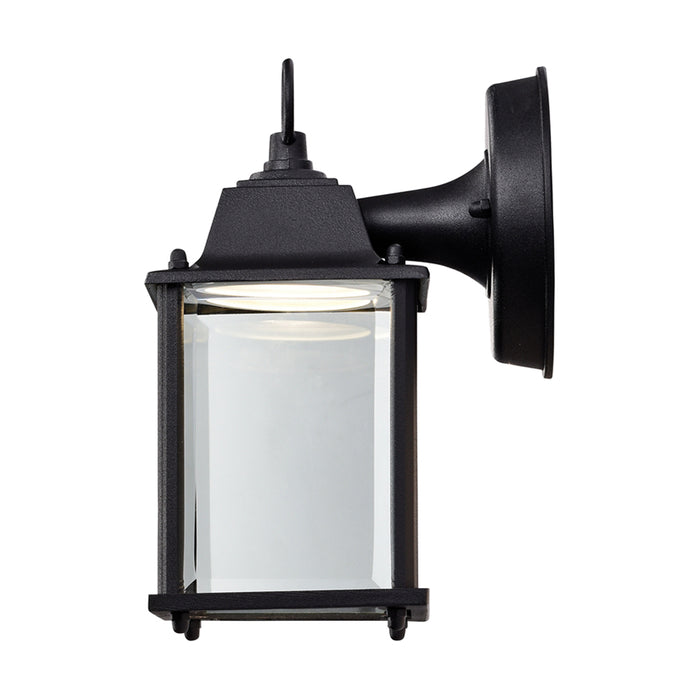 SATCO/NUVO 8W 3000K LED Cube Lantern Black Finish Clear Beveled Glass (62-1571)