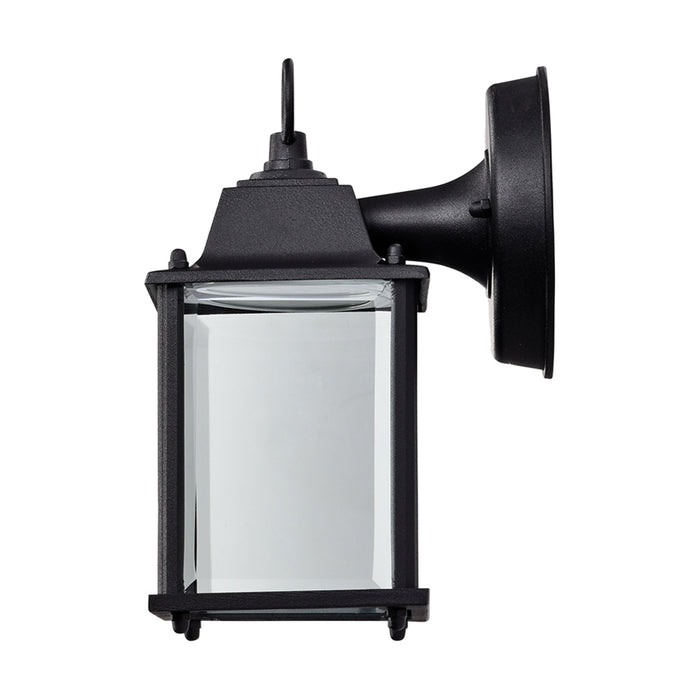 SATCO/NUVO 8W 3000K LED Cube Lantern Black Finish Clear Beveled Glass (62-1571)